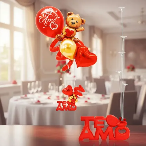 Base soporte para globos te amo rojo Zle0201 - Imagen 1