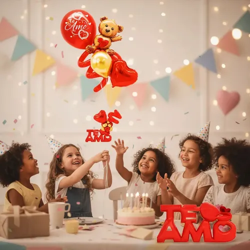 Base soporte para globos te amo rojo Zle0201 - Imagen 5
