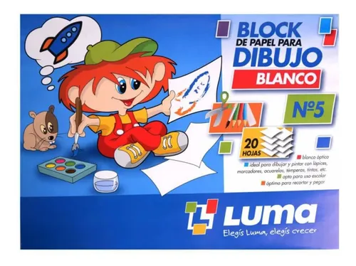 Block De Hojas Blancas Para Dibujo N° 5 Escolar Colegio M357 - Imagen 2