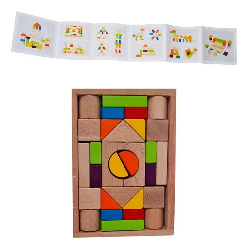 Bloques Figuras Madera Para Construir 30 Piezas Mt08920 - Image 3