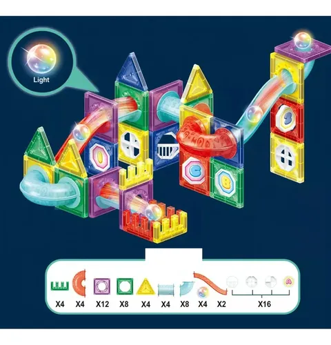 Bloques magnéticos de 40 piezas con luz 2140 - Image 5