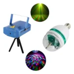 Bola de rayos led giratoria + Mini laser led multipunto
