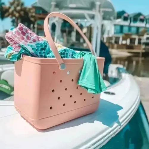 Bolso grande playero cartera de goma para playa tote bag loop - Imagen 7