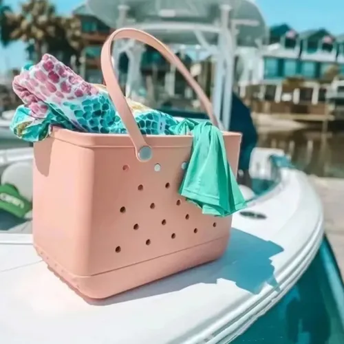 Bolso mediano playero cartera de goma para playa tote bag loop - Image 8