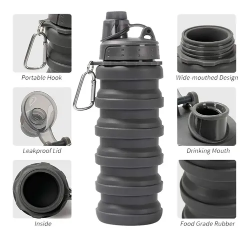 Botella Silicona Plegable Flexible Con Pico Y Tapon 500 Ml - Image 5