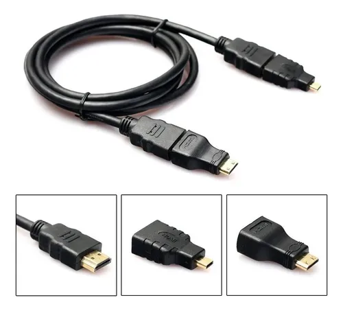 Cable con adaptadores 3 en 1 micro HDTB mini HDTV full HD - Image 4