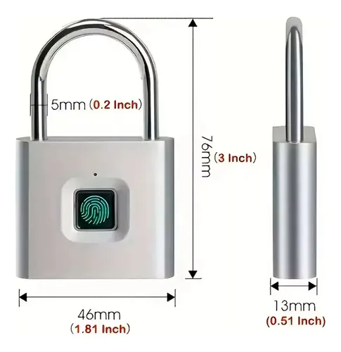 Candado Con Huella Digital Dactilar Sin Llave Recargable - Image 6