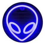 Cartel neón cabeza alien