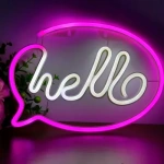 Cartel neón LED globo diálogo hello A33 - Image 4