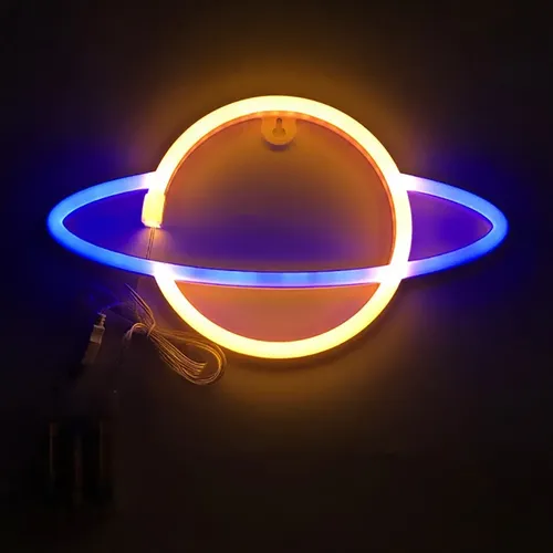 Cartel neón espacio planeta saturno A44 - Image 2