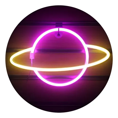 Cartel neón espacio planeta saturno A44 - Image 6