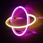 Cartel neón espacio planeta saturno A44 - Image 8