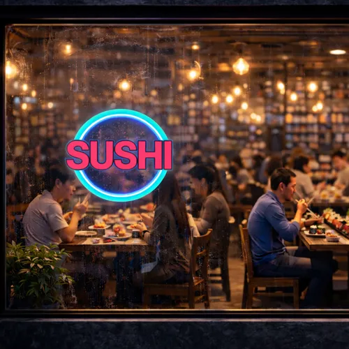 Cartel sushi con luz neón para negocios de comida 26248 - Image 8