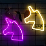 Cartel unicornio neon USB y a pilas - Imagen 4