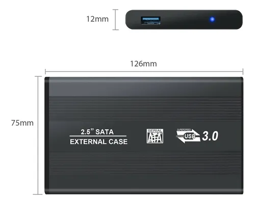 Case Notebook 2.5 Usb 3.0 Carcasa Transparente - Image 5