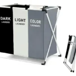 Cesto canasto triple plegable para ropa sucia de hogar lau3