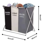 Cesto canasto triple plegable para ropa sucia de hogar lau3 - Image 6