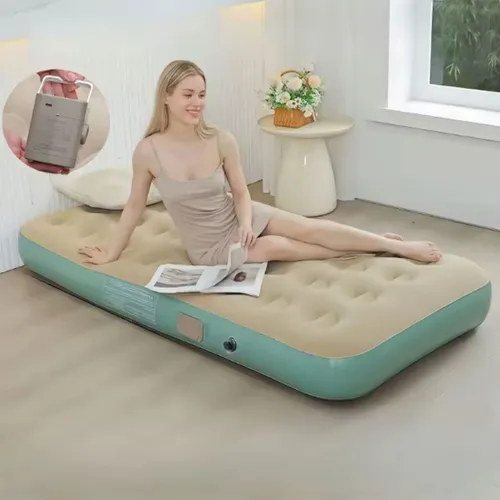 Colchón inflable de 1 plaza con inflador - Image 14