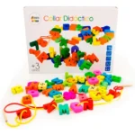 Collar Didactico Letras Numeros De Madera Infantil De Niños