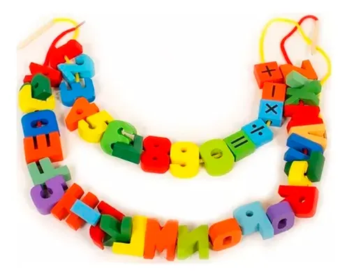 Collar Didactico Letras Numeros De Madera Infantil De Niños - Image 5