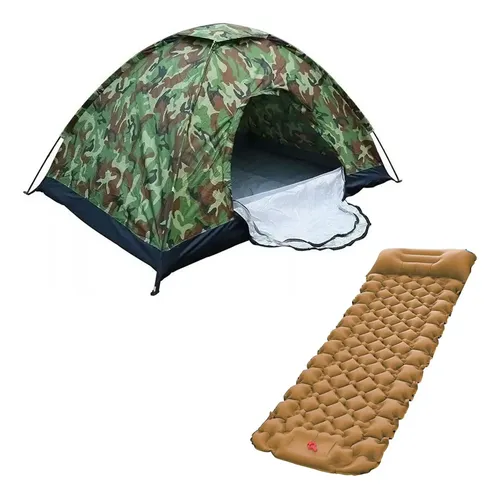 Carpa camuflada 3 personas  Ks-1030 + Colchón Inflado rápido - Image 2