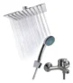 Combo Flor Ducha Cuadrada 20 Cm + Duchador 3 Funciones