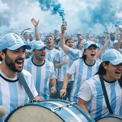 Combo gorra bordada y corneta selección Argentina – vista posterior