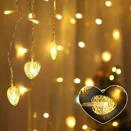 Cortina de luces LED en forma de corazones Ln253 - Image 3