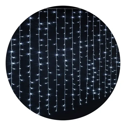 Cortina LED 144 luces blancas frías 12 tiras de 70cm - Image 2