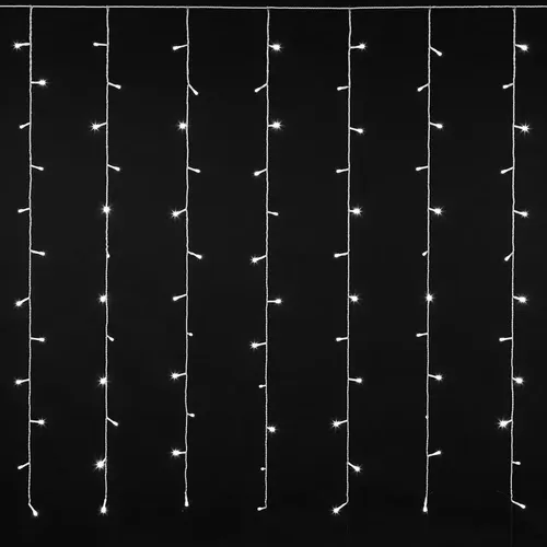 Cortina LED 144 luces blancas frías 12 tiras de 70cm - Image 4