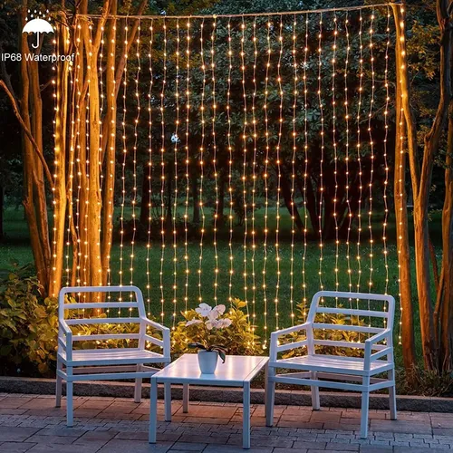 Cortina guirnalda led blanco cálido - Estilo lluvia - Image 4