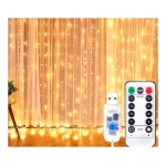 Cortina Led 3 x 3 mts blanco cálida con Usb y control remoto - Image 2