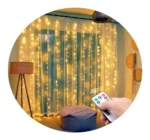 Cortina Led 3 x 3 mts blanco cálida con Usb y control remoto