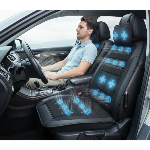 Cubre asiento universal auto 12v ventilador masajeador F0121 - Image 6