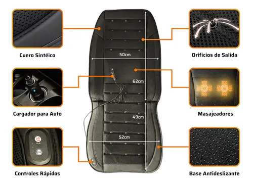 Cubre asiento universal auto 12v ventilador masajeador F0121 - Image 3