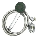 Ducha cromada de mano con soporte y manguera