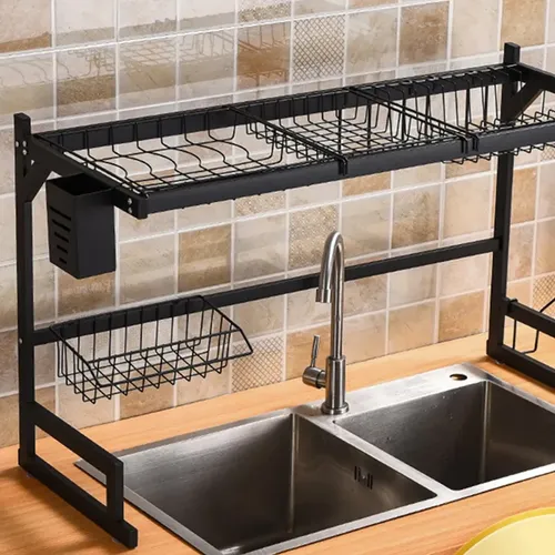 Escurridor organizador secaplatos de 2 niveles para bacha - Image 4