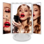 Espejo De Maquillaje Triple Con Luz Led Usb Belleza 241344 - Imagen 6