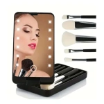 Espejo recargable con luz LED y brochas para maquillaje Hzj-642 - Image 9