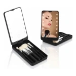 Espejo recargable con luz LED y brochas para maquillaje Hzj-642 - Image 21