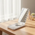 Espejo recargable con luz LED y brochas para maquillaje Hzj-642 - Image 10