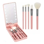 Espejo recargable con luz LED y brochas para maquillaje Hzj-642