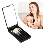 Espejo recargable con luz LED y brochas para maquillaje Hzj-642 - Image 19