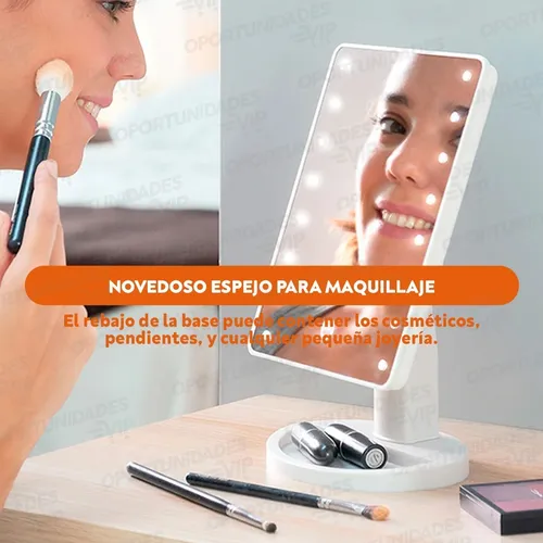 Espejo rectangular con luces LEDS – zoom detalle