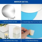 Espejo Redondo Flexible 40cm Moderno De Hogar Pared 26028 Transparente - Image 7