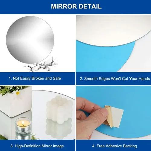 Espejo Redondo Flexible 40cm Moderno De Hogar Pared 26028 Transparente - Image 7