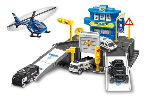 Estación juguete policía helicóptero camión 24 piezas 38005 - Image 3