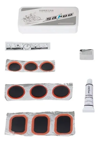 Estuche kit de reparación para bicicleta parche llaves y herramienta - Imagen 5