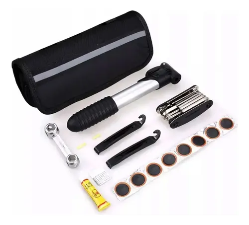 Estuche kit de reparación para bicicleta parche llaves y herramienta - Imagen 4