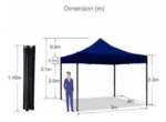 Gazebo carpa autoarmable para camping 3 metros - Image 4